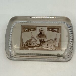 Vintage Wilfred Smith & Co Photo Paperweight New Hampshire Methodist Church